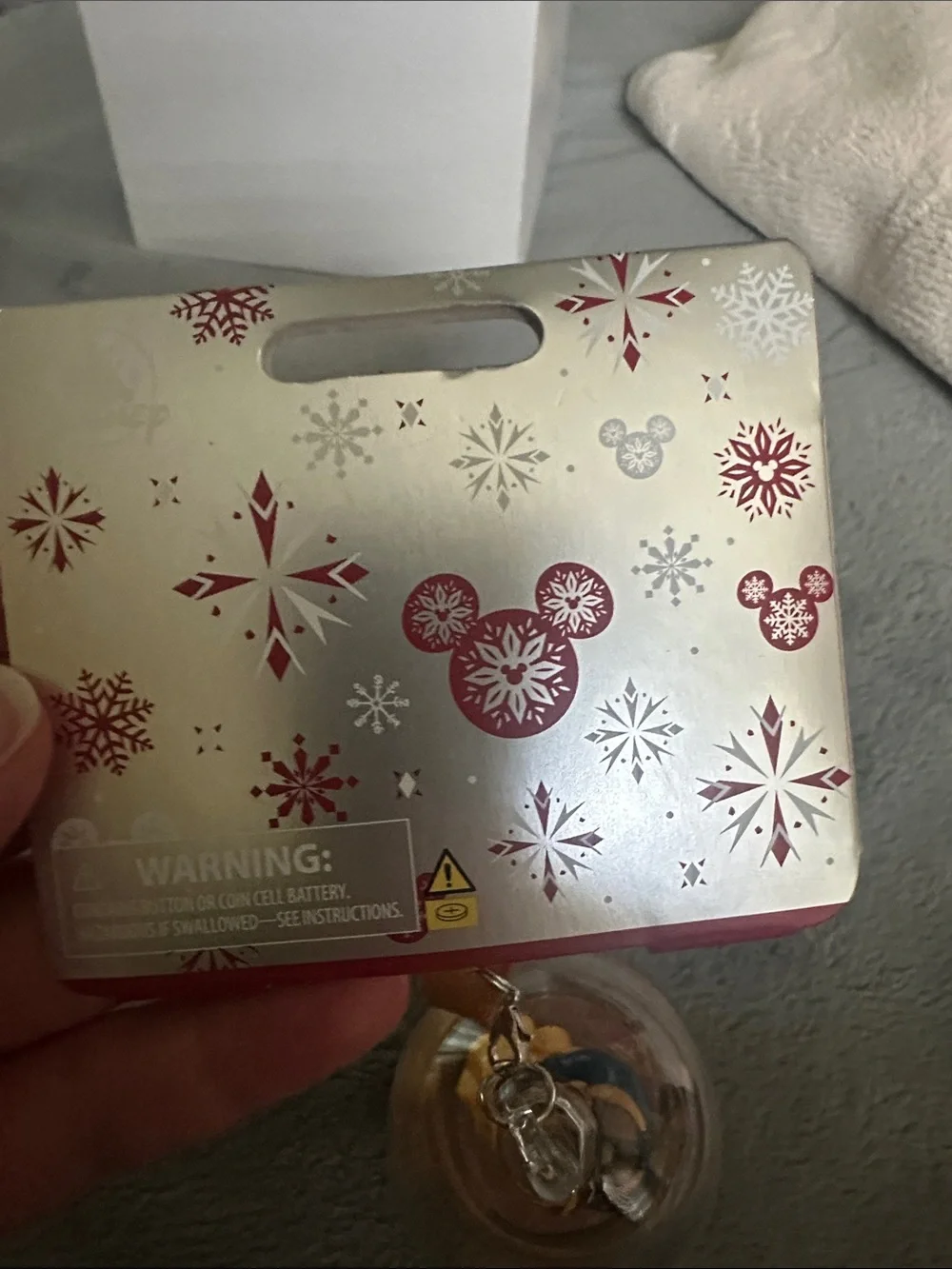 Disney Yellow Belle and Beast Dome Ornament with Gold Base